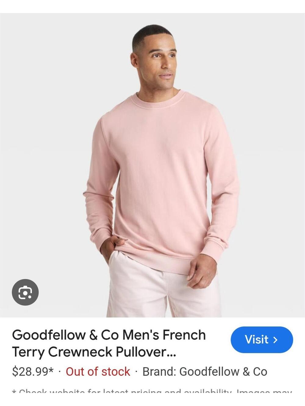 Men Goodfellow and Co XL Womens XXL Pale Pink Crewneck sweatshirt